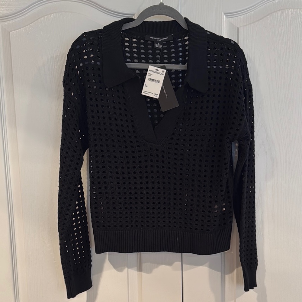 NWT French Connection Black Knit Sweater